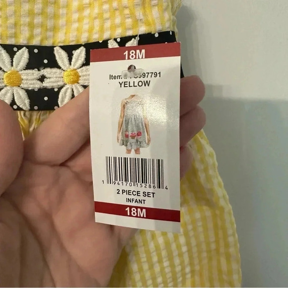 Emily Rose Infant Girl Sleeveless Yellow Bumblebee & Daisy Dress Size 18M NWT - Picture 5 of 10